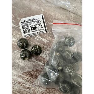 New Fire Mountain Gems Lot of 20 ACRY CRKL GRN RD 20mm Beads
